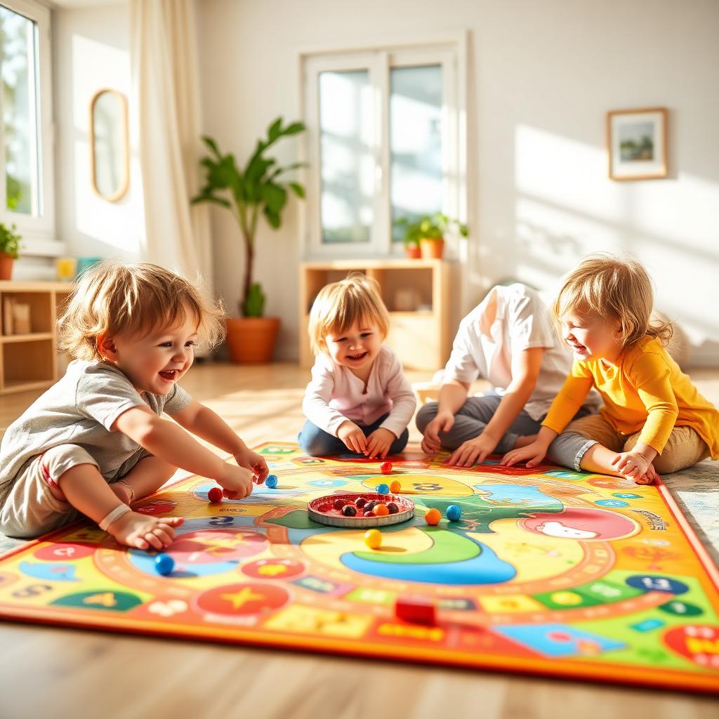 Dzieci bawiące się na macie